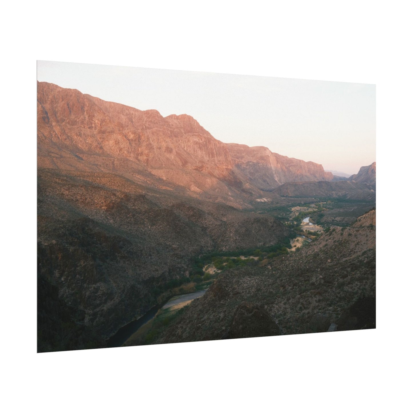 Highway 170 River Road at Sunrise. Big Bend Ranch State Park. Archival Poster