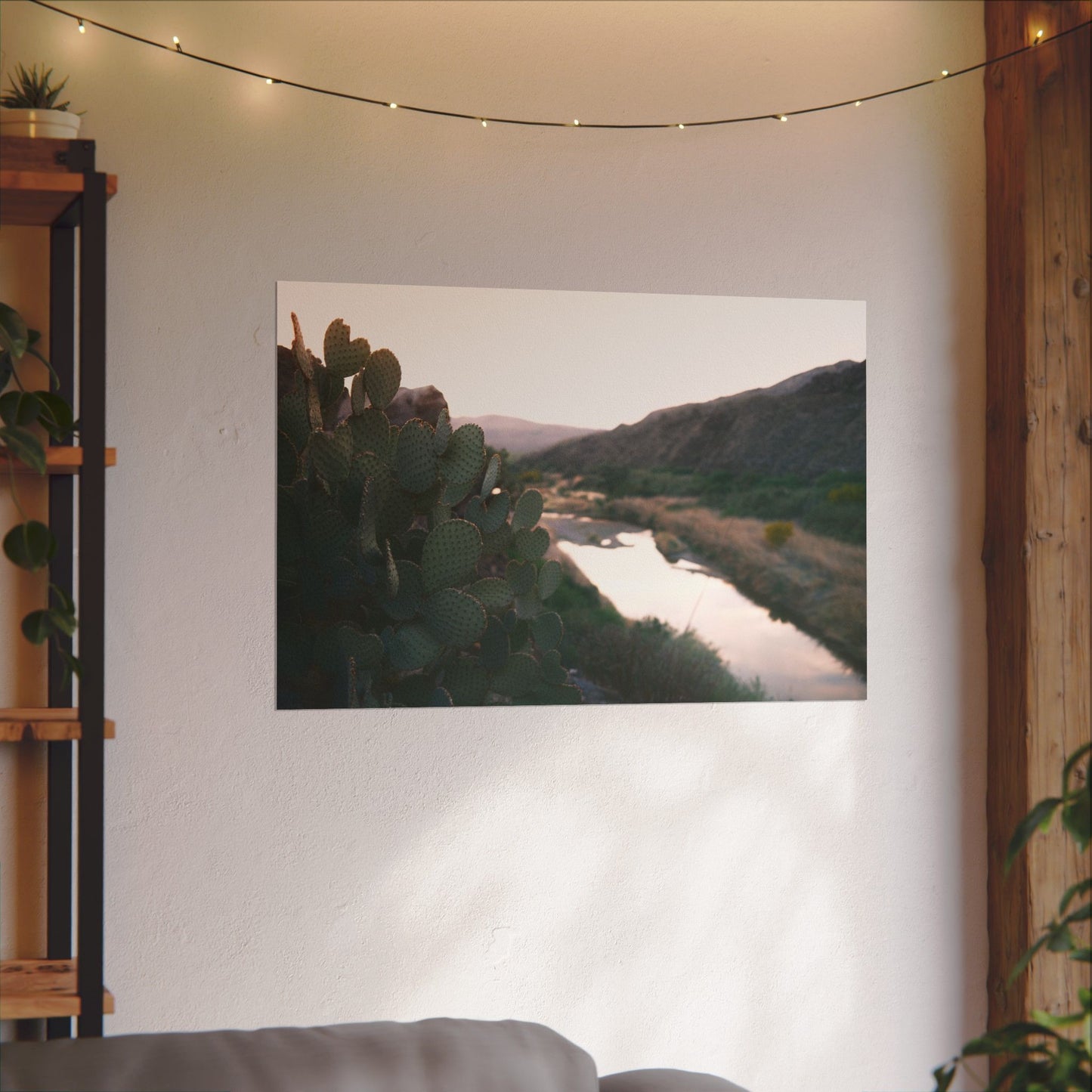 Cactus sits above the Rio Grande - Archival Poster