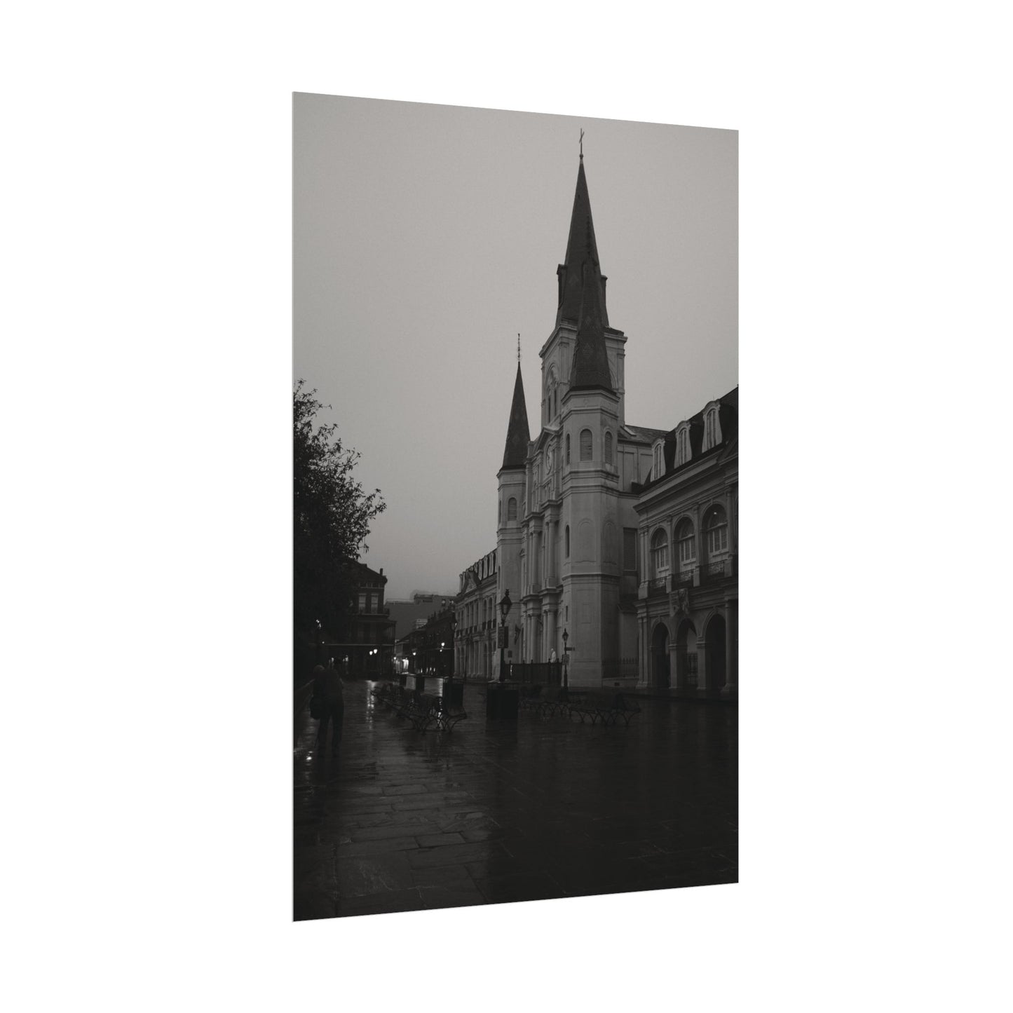 Jackson Square in black and white. New Orleans, LA - Archival Poster
