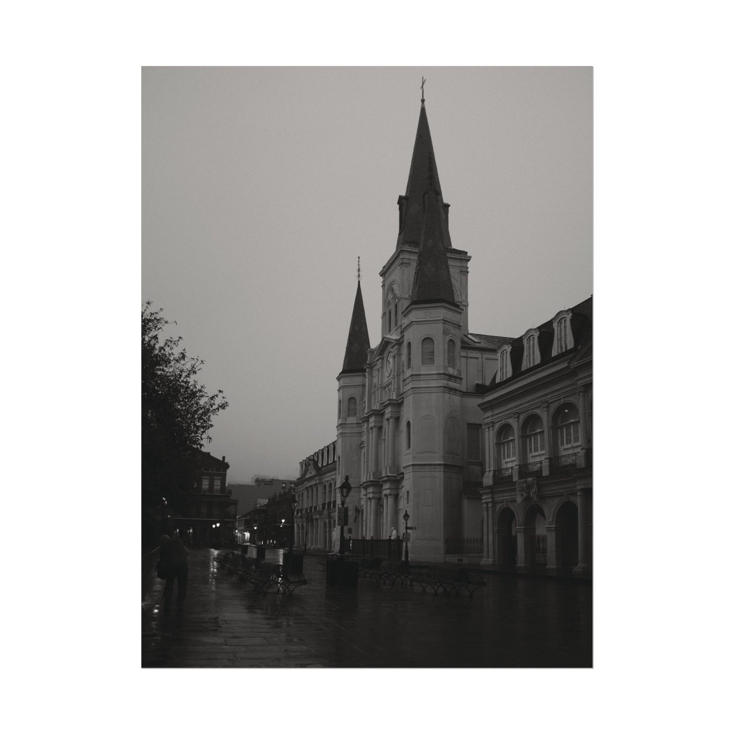 Jackson Square in black and white. New Orleans, LA - Archival Poster