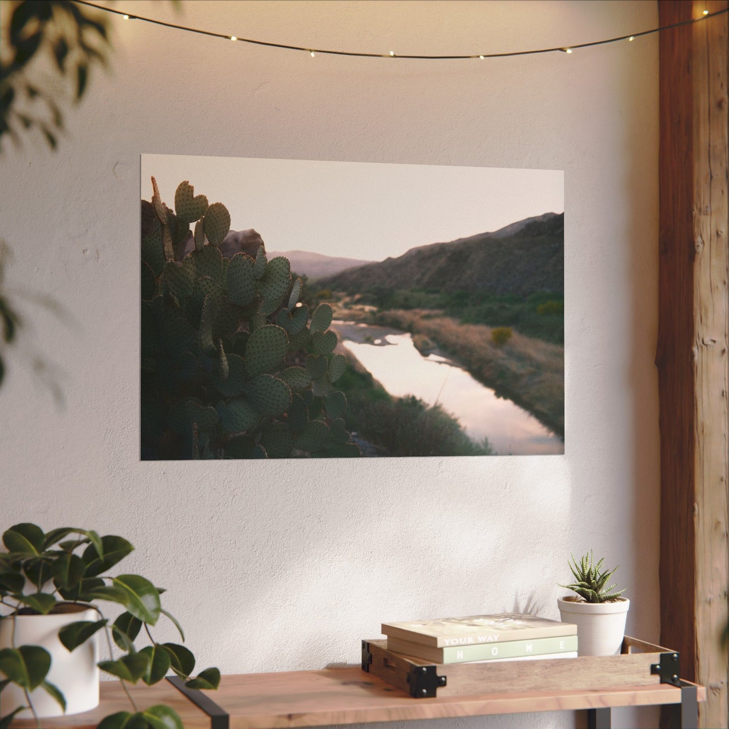 Cactus sits above the Rio Grande - Archival Poster