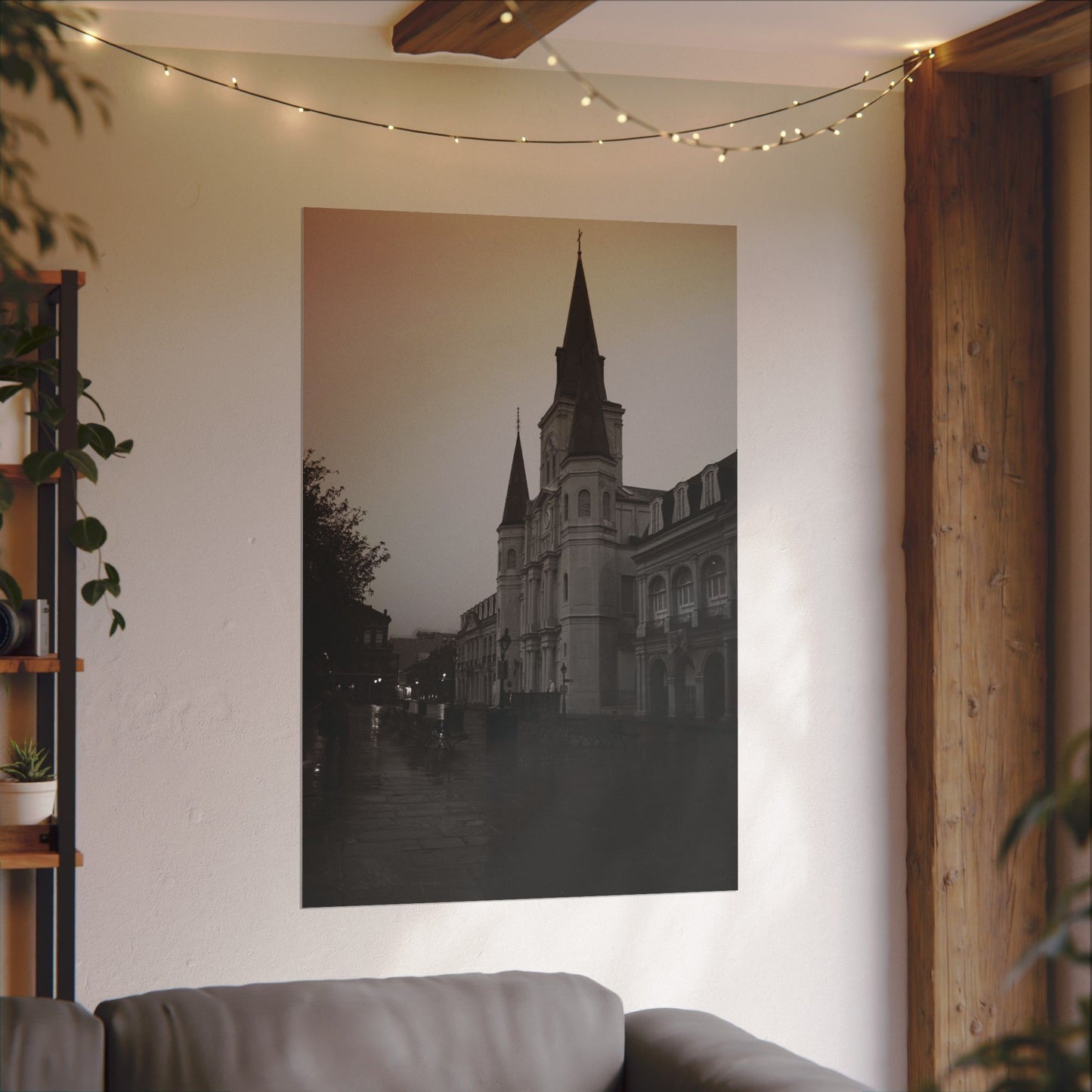 Jackson Square in black and white. New Orleans, LA - Archival Poster