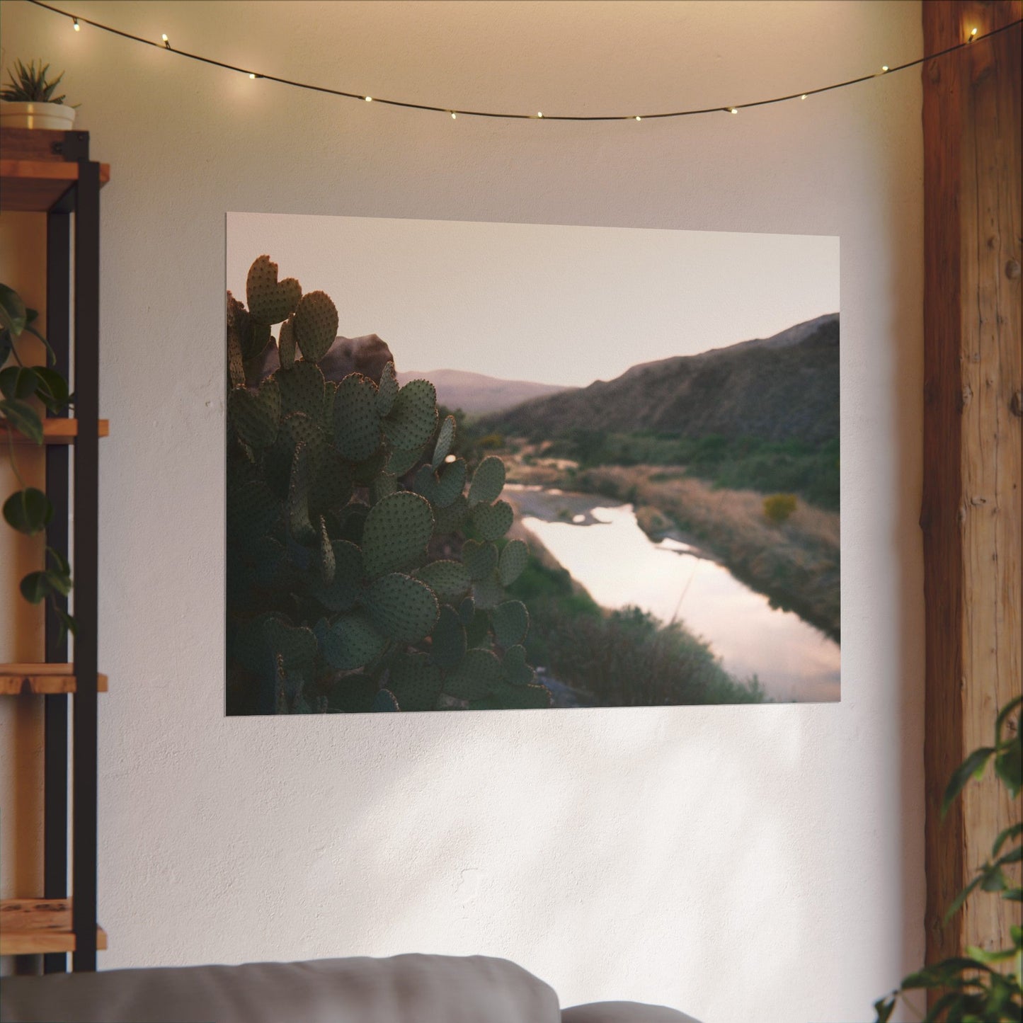 Cactus sits above the Rio Grande - Archival Poster