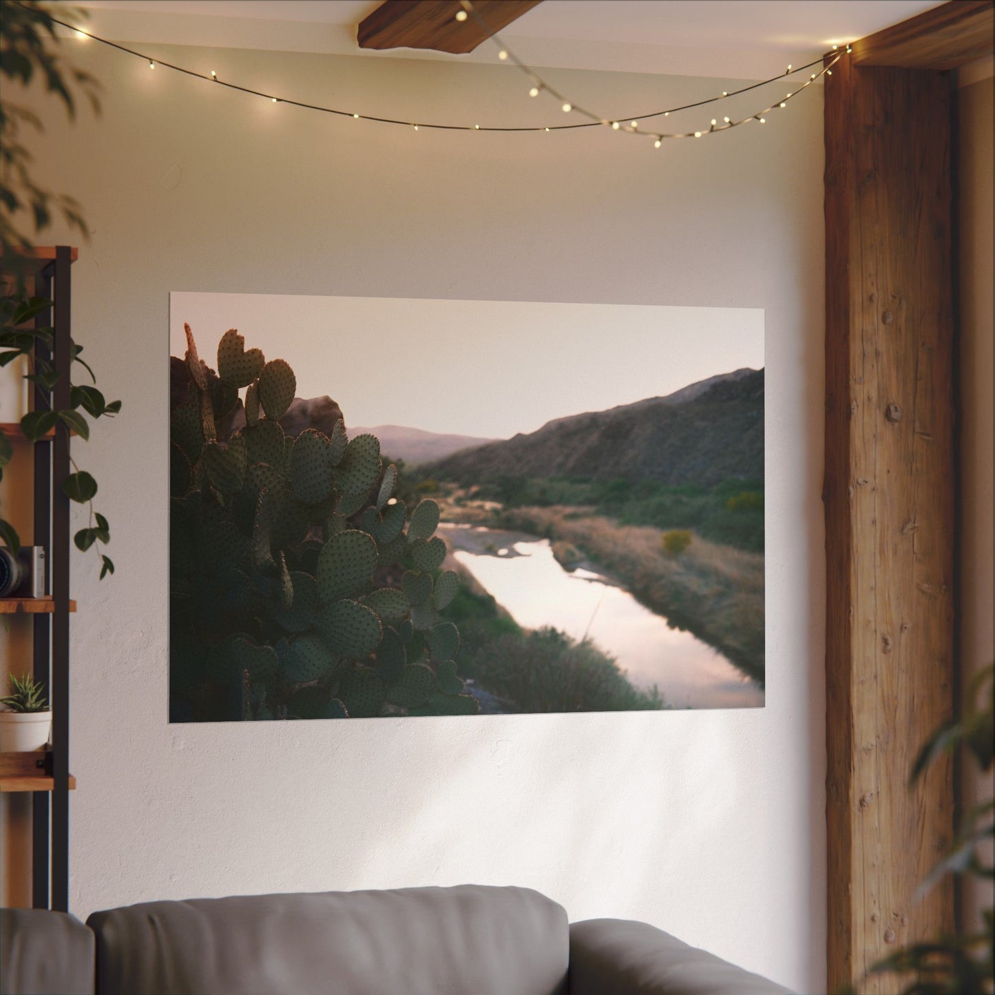 Cactus sits above the Rio Grande - Archival Poster