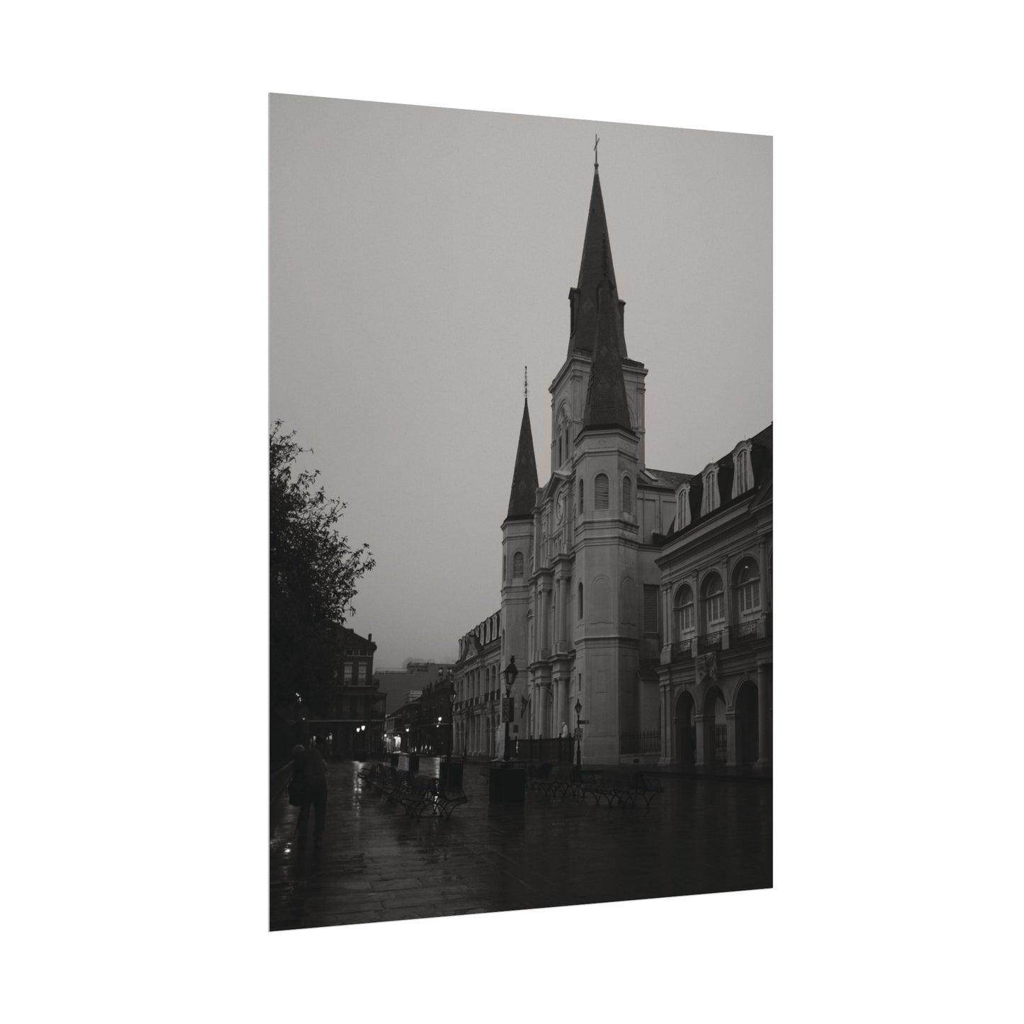 Jackson Square in black and white. New Orleans, LA - Archival Poster