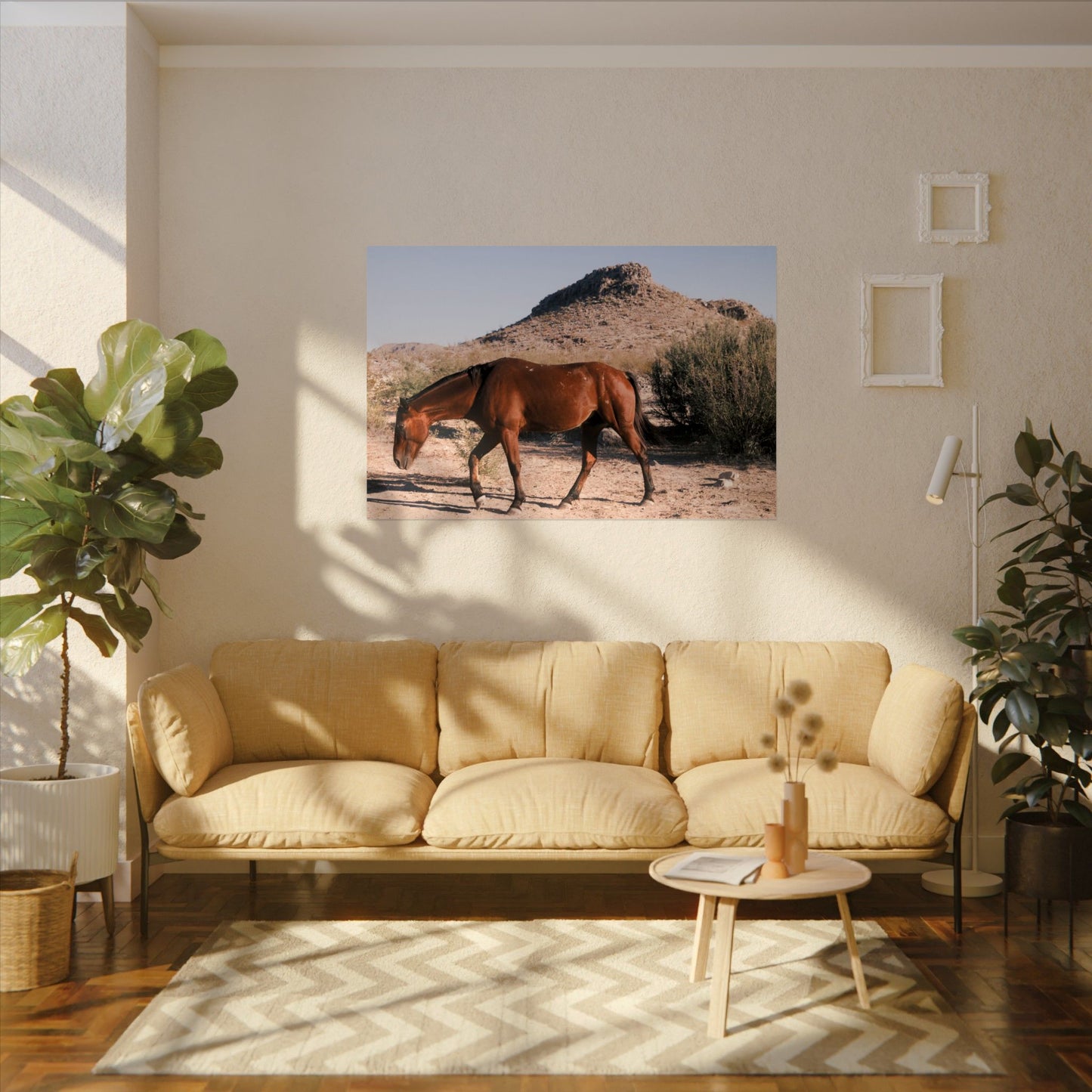 Wild horse of Big Bend grazing - Archival Poster