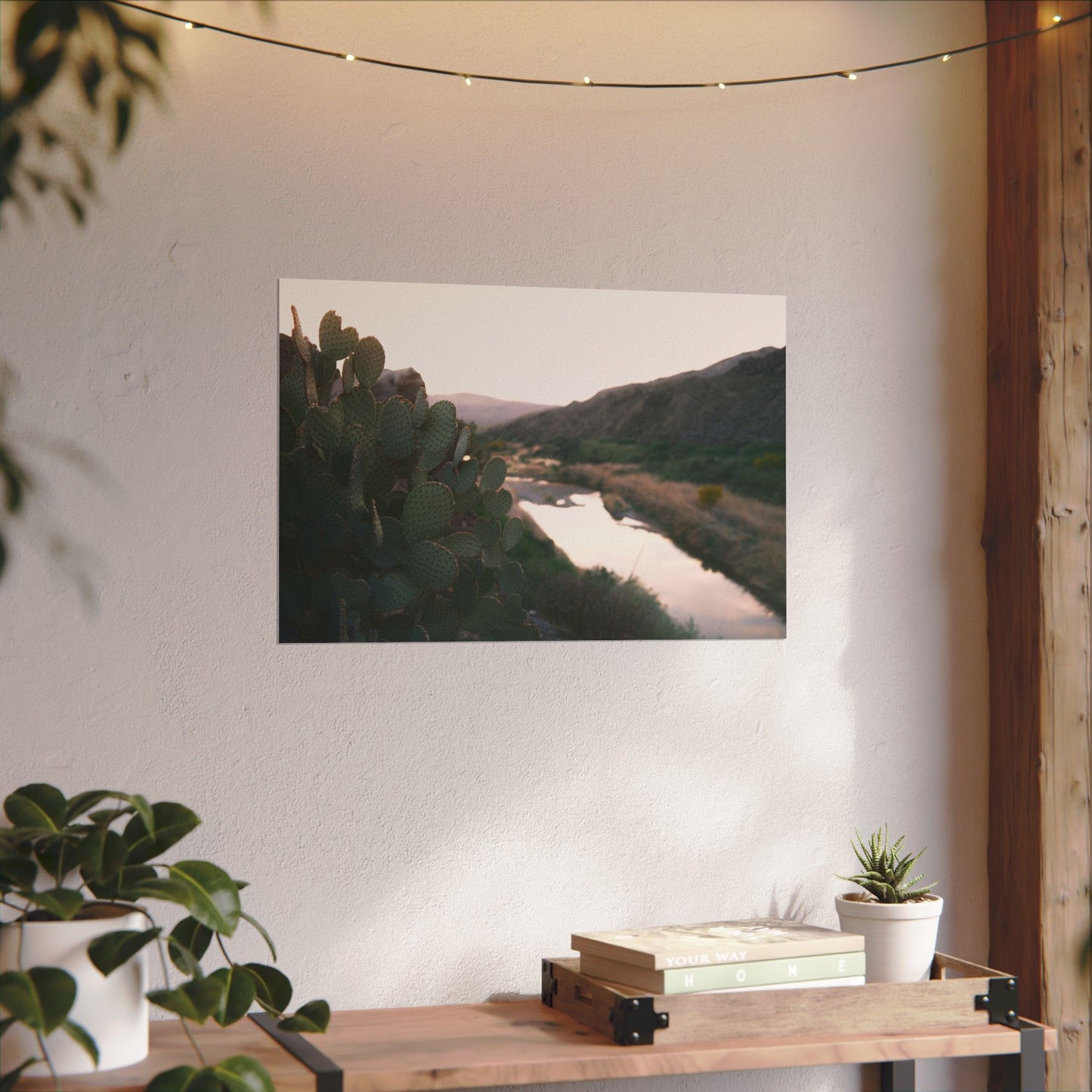 Cactus sits above the Rio Grande - Archival Poster