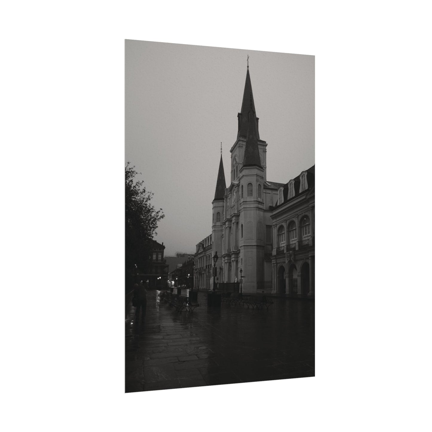 Jackson Square in black and white. New Orleans, LA - Archival Poster